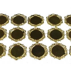 UVレジン枠 丸皿(小)ゴールド色 15個セット  ミール皿 　SA-P899 1枚目の画像