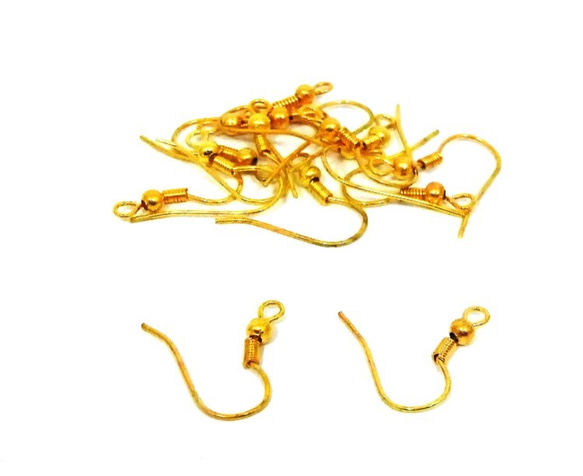 耳環鉤配合的金屬鉤[黃金] 60（30對） 第5張的照片