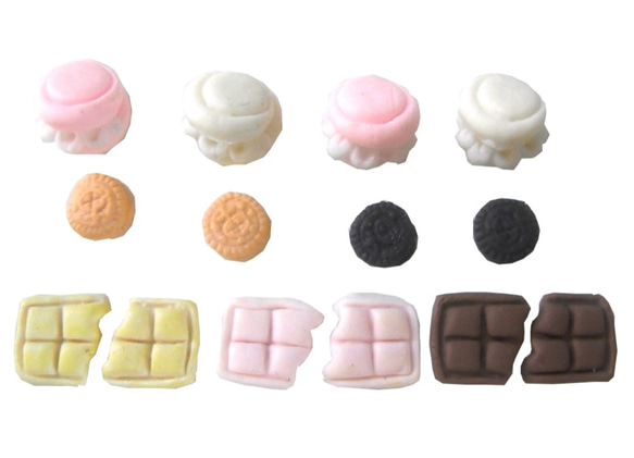ミニ キャンディー・チョコ・マカロン・クッキー スイーツパーツセット 17種類×34個入 SA-P775 3枚目の画像