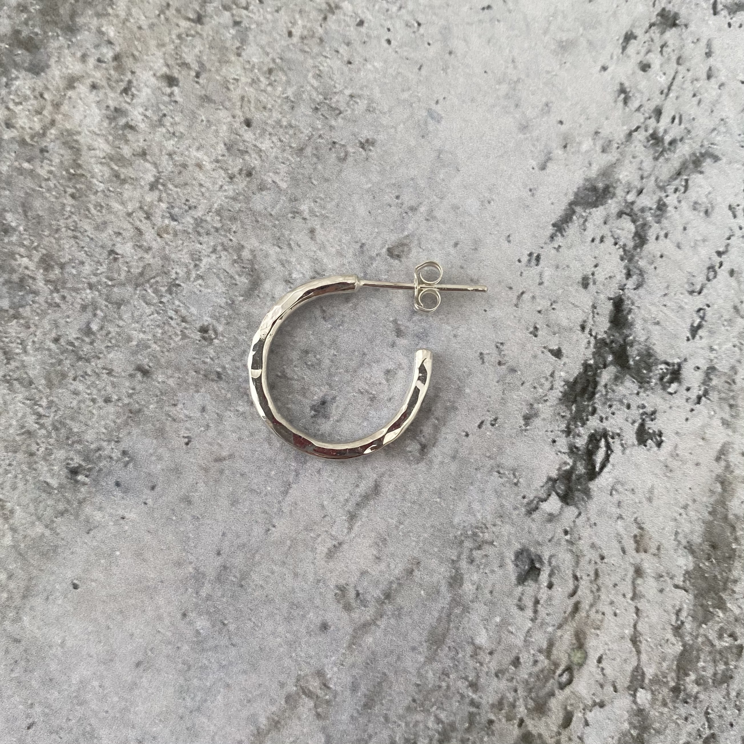 silver950 槌目フープピアス(両耳用)