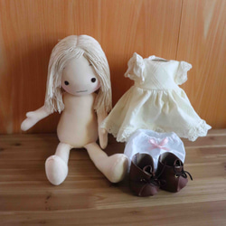 着せ替え布人形はぐっこＬサイズセット　アイボリー 3枚目の画像