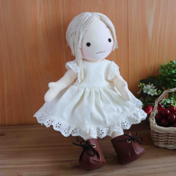 着せ替え布人形はぐっこＬサイズセット　アイボリー 5枚目の画像