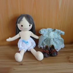 着せ替え布人形はぐっこＭサイズ　グレー 5枚目の画像