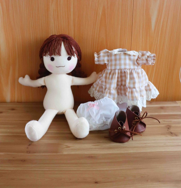 着せ替え布人形はぐっこLサイズ　ココア 2枚目の画像
