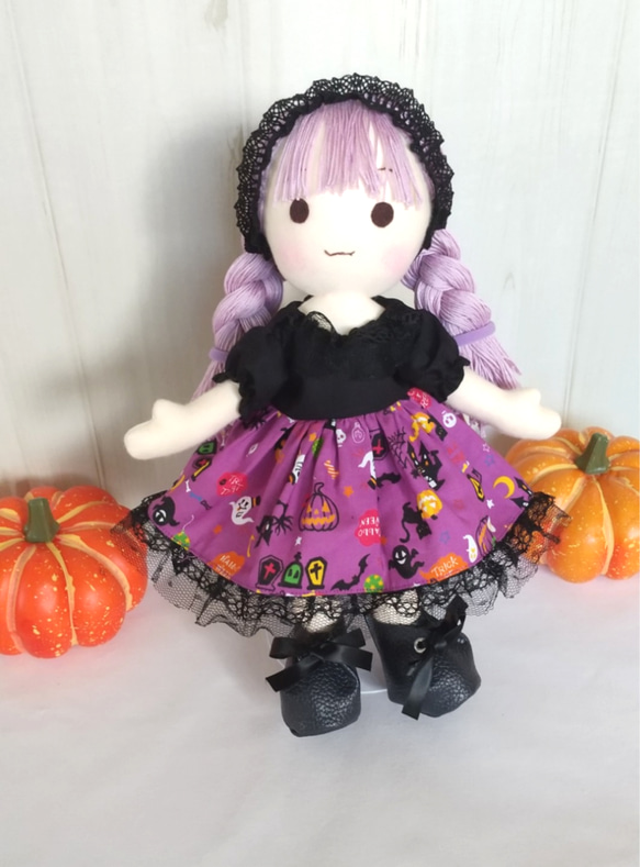 布人形はぐっこMサイズセット ハロウィンパープル 2枚目の画像