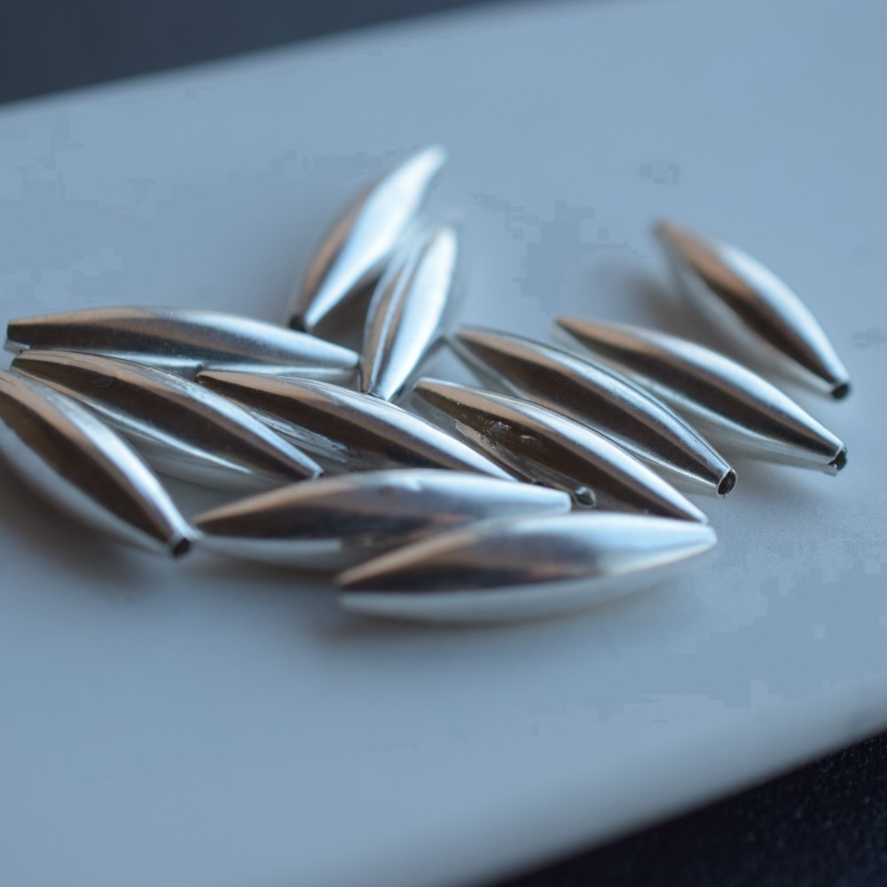 パイプビーズ、メロンビーズ　10個　スターリングシルバー