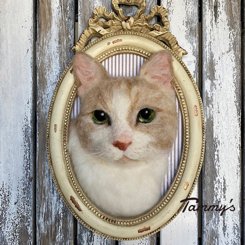 羊毛フェルト おねだり猫 ハンドメイド ねこ ネコ フェルト猫
