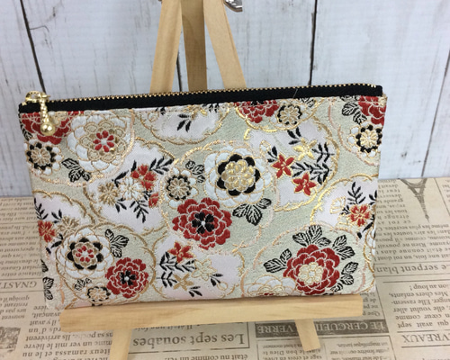 金襴リメイク　ミニポーチ 金襴リメイク ミニポーチ