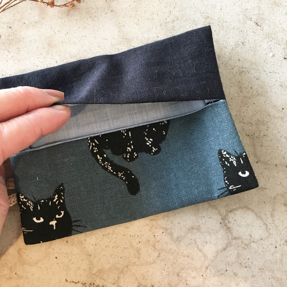 亞麻棉和貓☆口袋紙巾盒（502） 第3張的照片