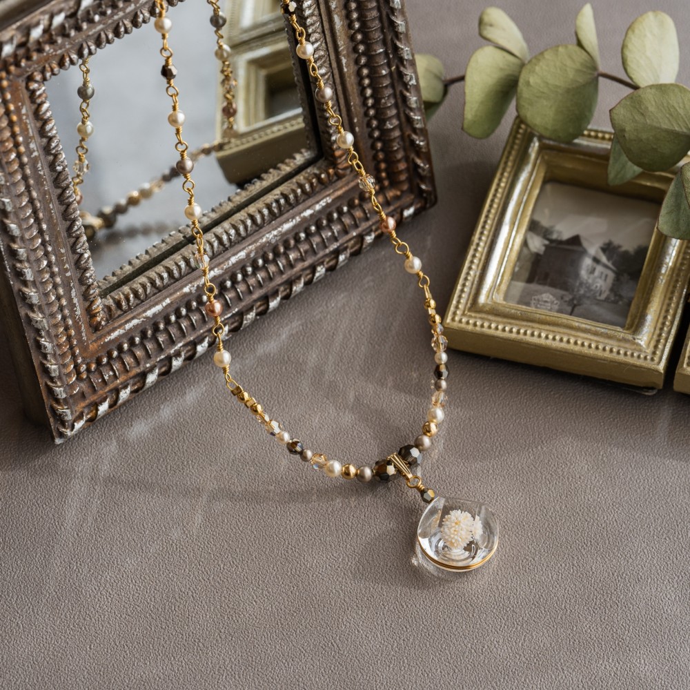 ケサランパサラン　アーティスティックワイヤーネックレス　14kgf