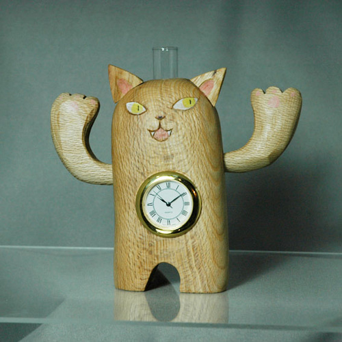 ねこの腹時計 掛け時計・置き時計 フラワーズ 通販 500893｜Creema