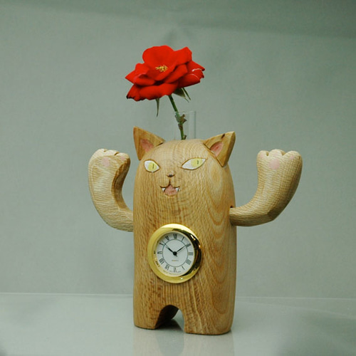 ねこの腹時計 掛け時計・置き時計 フラワーズ 通販 500893｜Creema
