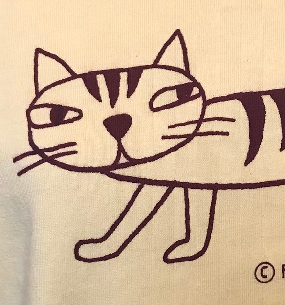 猫Tシャツ(レモンイエロー、こげ茶、カーキ) 2枚目の画像