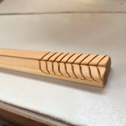 【予約販売】青森ヒバのデザインお箸 〈葉箸〉シンプルリーフ 5枚目の画像