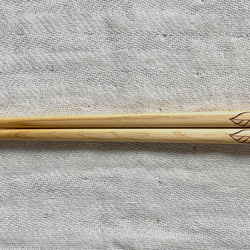 【予約販売】青森ヒバのデザインお箸　葉と葉 4枚目の画像