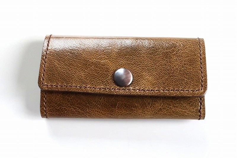 キーケース ダークブラウン 手縫い #66