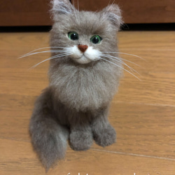 羊毛フェルト　長毛猫さん 1枚目の画像