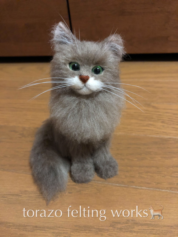 羊毛フェルト　長毛猫さん 1枚目の画像