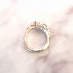 純銀　桜リング　約9〜10号　桜満開ピュアシルバーリング　指輪 6枚目の画像