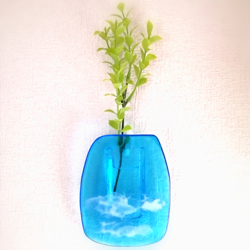ターコイズブルーガラス掛花入　50cm ターコイズブルーガラス掛花入 50cm - メルカリ