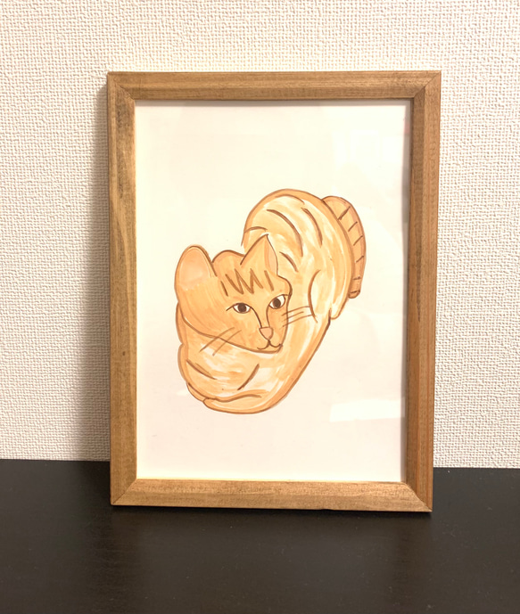 丸まってる猫の絵 イラスト Purple 通販 11160018｜Creema(クリーマ)