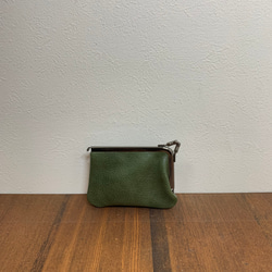 姫路レザーmini miniカードがま口財布◆グリーン　緑色の財布　名刺入れ　カード入れ　ミニマム　ミニマル 5枚目の画像