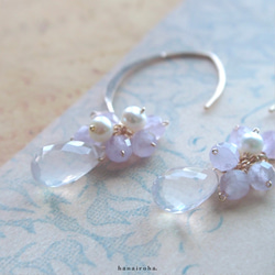 *14kfg ♢ ブルームーンクォーツの菫雫ピアス 〜moon amethyst〜 * 2枚目の画像