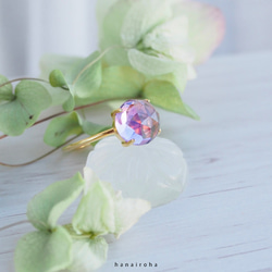 【2月誕生石】*Silver925/18kgp ♢ 菫色の宝石のリング  *宝石質アメジスト 1枚目の画像