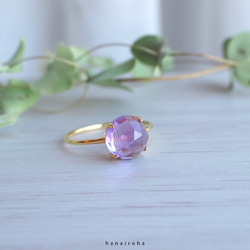 【2月誕生石】*Silver925/18kgp ♢ 菫色の宝石のリング  *宝石質アメジスト 2枚目の画像