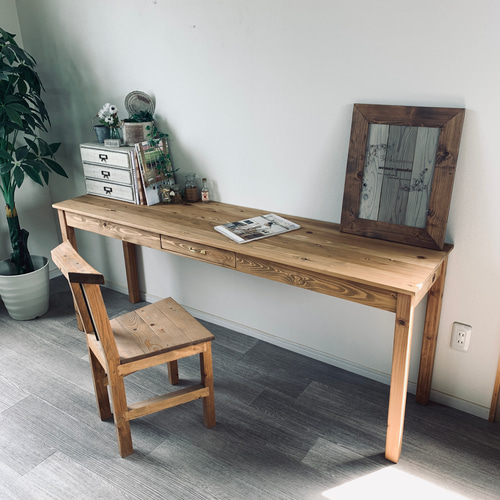 M'sワークデスク長机作業台天然木ハンドメイドテーブル M'sワークデスク長机作業台天然木ハンドメイドテーブル