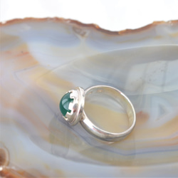 グリーンアゲート　銀の指輪　－64－ 6枚目の画像