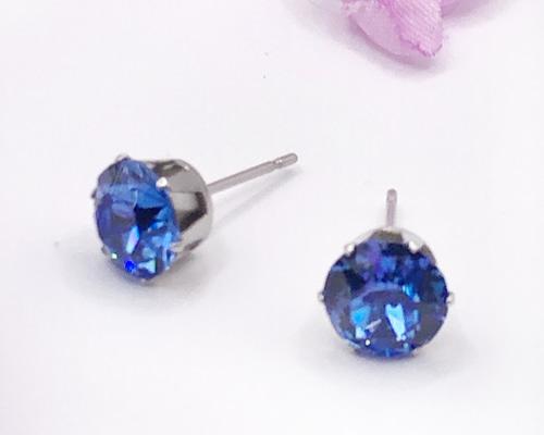 1粒ピアス（サファイア）シルバー ピアス（スタッド・一粒