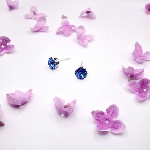 1粒ピアス（サファイア）シルバー ピアス（スタッド・一粒