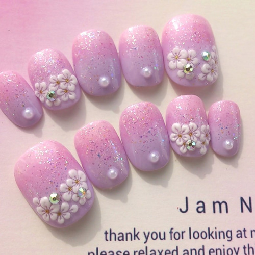 ラベンダー色のグラデーション♡ﾊﾟｰﾌﾟﾙとピンクのグラデーションの  