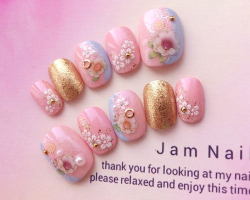 ♡ピンクネックレスネイル♡ ネイルチップ　ハンドメイド 5353350861df8870dcf15351a180ed