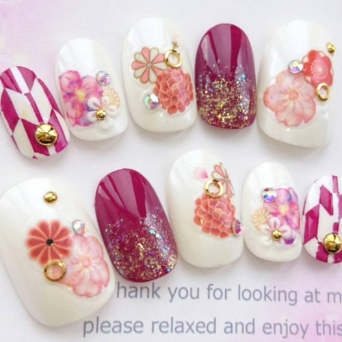 即購入❌ ネイルチップ ニュアンス卒業式成人式 前撮り 振袖 袴着物和柄ピンク ネイルチップ ニュアンス卒業式成人式 前撮り 振袖 袴 着物 和柄