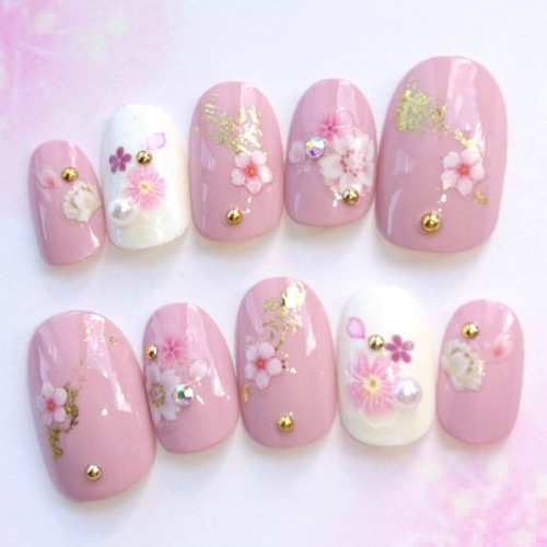 送料無料♡浴衣や振袖にも♡小さめサイズ◇落ち着いた上品ピンクと桜  