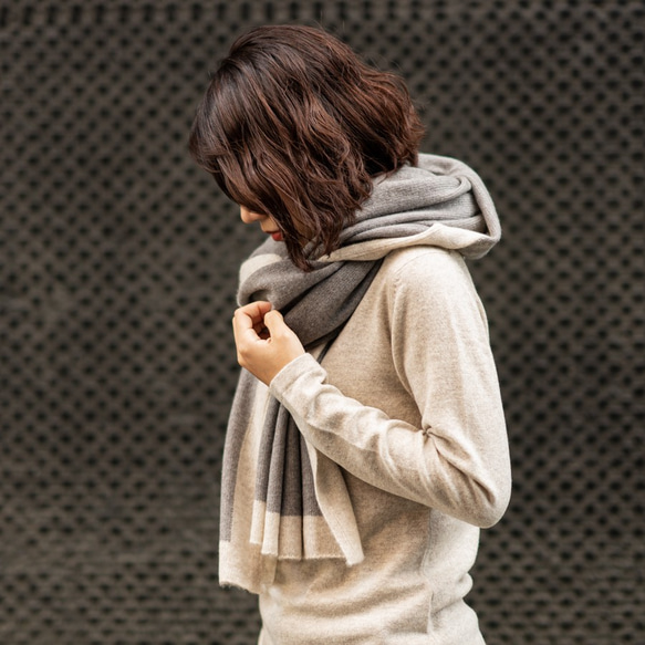 カシミヤニットストール MUJILabo ムジラボ今季 自然のまんま