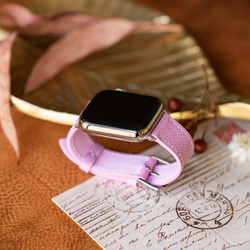 Apple Watch レザーベルト（44MM／40MM） ヴォー・エプソン/モーヴシルヴェスティンxヴォー・スイフト/ 3枚目の画像