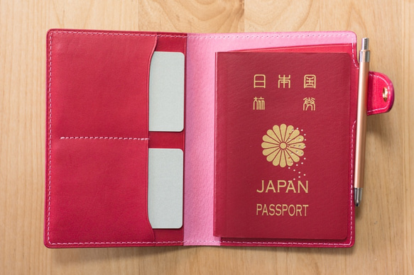 【オーダー】革のパスポートケース　ヴォー・エプソン／エトゥープ 1枚目の画像