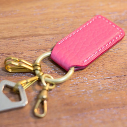 [新顏色]皮革和黃銅鑰匙圈（可用的顏色順序排列） 第4張的照片