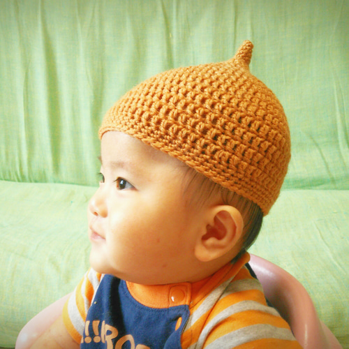 どんぐり帽子**秋冬用**ウール100%≪赤紫色/マゼンタ≫ 現在送料込みの  