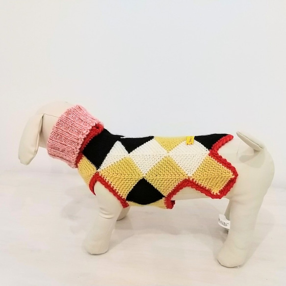 【干支 寅年】犬服　ハンドメイド　1点もの　おしゃれタートルネックセーター 3枚目の画像