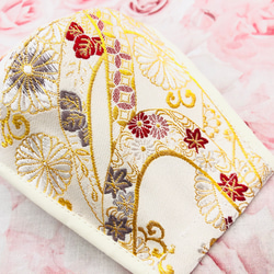 京都西陣織　桜　和柄　マスク　ハンドメイド　着物　成人式　結婚式 3枚目の画像