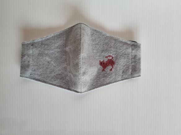 faasai 手織りコットン  刺繍マスク(ネコ)/ 送料無料 7枚目の画像