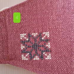 faasai 手織りコットン  刺繍マスク(ヤオ族伝統刺繍)  / 送料無料 5枚目の画像