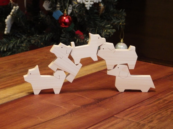 数量限定価格！dog*block《ちいさなツミキ》　wooden pet shop OZAKI 2枚目の画像