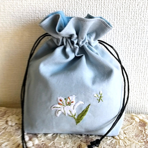 あい お花モチーフ巾着ポーチ お花モチーフ巾着ポーチ かぎ針編み ハンドメイド 巾着袋｜Yahoo