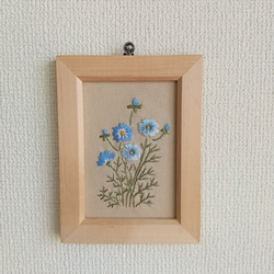 刺繡フレーム　ブルーコスモス 3枚目の画像