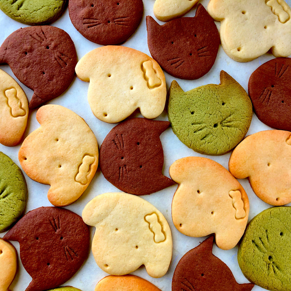 【犬猫クッキー】　バター&マーガリン　手作りクッキー　お菓子　3枚入りセット 1枚目の画像
